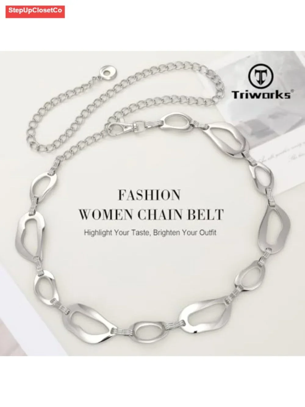 Women's Chunky Chain Waist Belt Metal Link Belt for Dresses